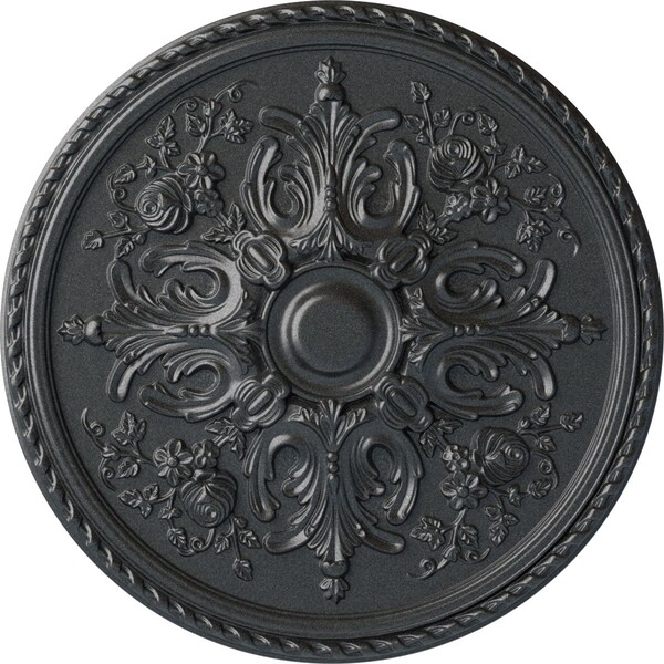 Ekena Millwork Bradford Ceiling Medallion (Fits Canopies up to 6 5/8"), Hand-Painted Pewter, 32 5/8"OD x 2"P CM32BRPES - main
